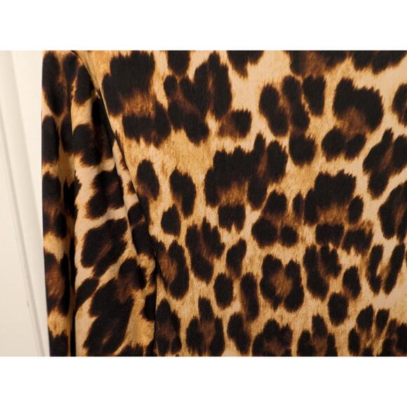 Jennifer Lopez Leopard Print Twist V Neck Stretchy Dress Size XL Cocktail NWT! - Picture 7 of 12